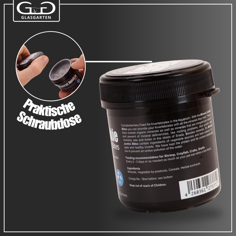 GlasGarten Mineral Junkie Bites (Sticks) for Shrimps, Crayfish, Crabs, Snails (100g) - Image 3